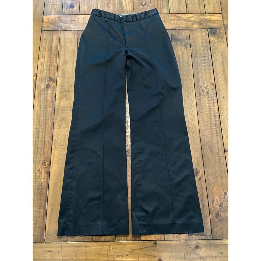 Banana Republic Trouser Pants Womens 4 Black Sheen Logan Wide Leg Sewn Crease
